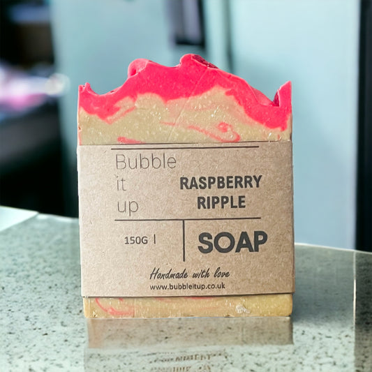 Raspberry Ripple Cold Process Soap