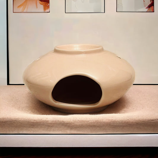 Minimalist large bowl ceramic wax burner - Pink
